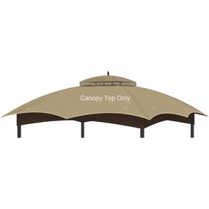 Replacement Gazebo Canopy Top Cover for 10 x 12, Double Tiered Waterproof Canopy Roof for Lowe's Allen Roth Gazebo #GF-12S004B-1 (Khaki)