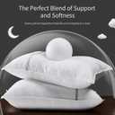 King Size Pillows Set of 2, Medium Firm Hotel Pillows for Sleeping, Cooling Bed Pillows for Side & Back Sleepers, Down Alternative Filling, 20 x 34 Inches