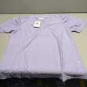 PerZeal Women's Summer Tops Tunic V Neck Ruffle Half Sleeve Blouses Short Sleeve Casual Loose Tops T-Shirts Light Purple X-Large