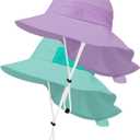 Toddler Baby Sun Hat Kids Summer Beach Essentials Adjustable Beach Hats with Bucket Wide Brim for Boys Girls Age 0-14 Years