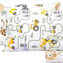 Salt Earth 100% Cotton 210TC Kids Bedsheet, Twin Sheet Set, Toddler Bed, 4-Piece Set  2 Fitted Sheets & 2 Pillowcases, Themed Toddler Bed Sheets, Cute Kids Bedding (Jungle Safari/Tractor)