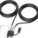 4 Pin 5 Wire Trailer Wiring Harness, 26FT Trailer Wiring Harness Kit, Boat Trailer Wiring Harness, 5 Wire 4 Pin Flat Trailer Connector, for Connection of Tail Lights, Brake Lights and Turn Signals