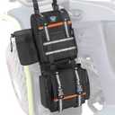 ATV Fender Bag Waterproof, Detachable ATV Rear Storage Bags with Drink Holder & Cooler Compatible with Sportsman Polaris Scrambler Grizzly Kingquad Cfmoto FourTrax, Black & Orange