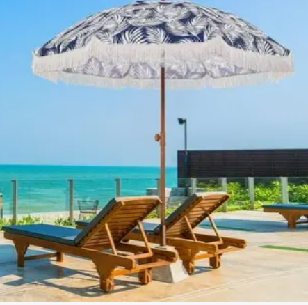 Kbrellaoutlets Patio Umbrella with UPF 50+ Protection, 8 Ribs, Push Button Tilt - Versatile Outdoor Shade for Garden, Courtyard, and Beach