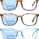 CCVOO 5 Pack Bifocal Reading Glasses for Women Men, Blue Light Blocking Computer Readers, Anti UV Ray/Eye Strain/Glare (5 Pack Bifocal, 3.0) (LD801)