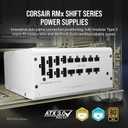 CORSAIR RM850x Shift Fully Modular ATX Power Supply - 80 Plus Gold - ATX 3.1 - PCIe 5.1 - Zero RPM - Modular Side Interface - White