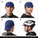 SAITAG Cycling Cap, Bike Skull Cap Helmet Liner with Sun Visor, Sun Protection Running Hat for Men Women Under Helmet Royal Blue