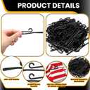 DoubleFill 100pcs Plastic Sock Hangers, 3.5 Inch Sock Display Hooks Long Non Slip Hangers Retail Socking Hanger Clip for Boutiques, Thrift Shops, Garage Sales and Vendor Shows, Black