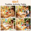 4in1 Water Table for Toddlers 1-3,Wooden Sensory Table&Sand Table for Kids
Indoor Outdoor Toddler Water Table with Slide Track Toys,3 Basins Acrylic Drawing Board,Montessori Activity Table Ages 1-8