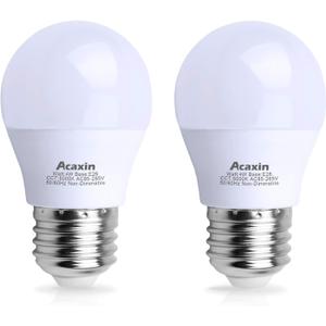 Acaxin LED Refrigerator Light Bulb 4W 40Watt Equivalent, Waterproof Fridge Bulbs Replacement for Frigidaire, Freezer Bulb IP54, 120V E26 Daylight White 5000K 400 Lumen, A15 Appliance Bulb