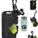 Dog Waste Bag Dispenser Pet Poop Bags Holder for Doggie Waste Bags Dispensers Soft Fabric Zipper Small Doggy Puppy Pouch for Leash Accessory Attachment with Carrier,Paw Print, No-XYBbk (2 Count (Pack of 2))