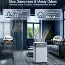 UTHFY 5000 Sq.Ft Dehumidifier for Basement, Max 55 Pint/Day with Drain Hose