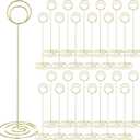 24 Pack Table Number Holder Wire Photo Holder Picture Name Menu Clips Memo Note Cards Stand for Wedding Reception Anniversary Birthday Centerpieces