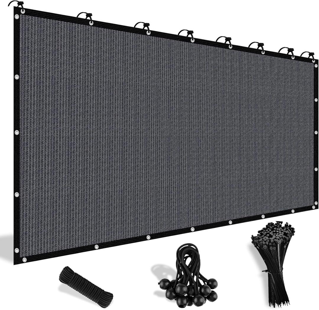 Shade&Beyond 90% Sun Shade Cloth with Grommets, 5' X 12' Pergola Shade Cover Canopy, Mesh Tarp Sun Screens for Patio, Outdoor, Garden, Backyard, Blue Gray