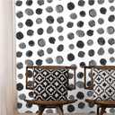4 x Black and White Peel and Stick Wallpaper, Vintage Self Adhesive Wall Paper, Modern Dark Polka Dot Contact Paper for Cabinets, Drawers, Kitchen, Bathroom and Bedroom, 17.5 x 118