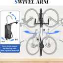 Goovilla Swivel Bike Wall Mount 4 Pack, Space Saving Bike Hangers for Garage with Screw and Easy Installation, Metal Vertical Bike Rack Wall Mount Holds up to 66.2lbs with No-scratch Protection, Black