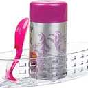 iDesign BPA-Free Plastic Bathroom Suction Organizer Basket - 6.5" x 2.75" x 2.5", Clear
