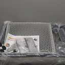 Cat Litter Box Stainless Steel Enclosure, Comfortable Space for Large Cats and Kittens, Easy to Clean Smooth Surface, Durable Metal Build with Cover, Litter Pad, Footboard and Shovel (Dark Gray)