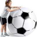 Shindel 27-Inch Giant Inflatable Soccer Ball - Soccer Themed Party Decor & Beach Pool Games, Heavy-Duty Without BPA Vinyl Ball for Outdoor Sports, Backyard, Lake & Birthday Activities