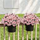 Set of 2 Pre-Made Artificial Potted Flowers for Outdoors