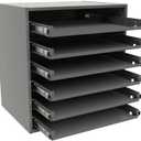 Durham 308B-95 Gray Cold Rolled Steel Bearing Rack for 6 Small Metal Compartment Boxes, 15-9/16" Width x 16-3/8" Height x 11-7/8" Depth