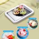 Rolled Ice Cream Maker with Lid, Instant Ice Cream Roller Tray with 2 Spatulas,316 Food Grade Premium Stainless Steel Roll Ice Cream Tray for Fun Family Activities, DIY Parent-Child Time