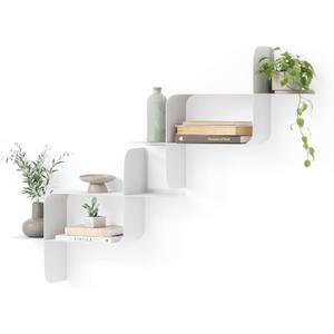 Umbra Montage Floating Wall Shelf, Metal, Set of 2, White