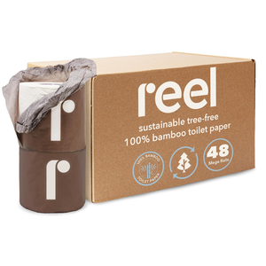 Bulk Reel Premium Toilet Paper - 2 Pack - 48 Rolls of Toilet Paper - 3-Ply Made From Tree-Free - Zero Plastic Packaging