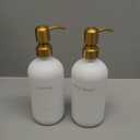 Gold Soap Dispenser Bathroom Set, Hand and Lotion Dispenser with Stainless Steel Pump, Perfect for Modern Bathroom Decor. (Gold)