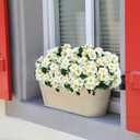 Hananona 12 Pcs Artificial Geranium Flowers for Outdoors Geranium Silk Flowers Outdoor UV Resistant Garden Plants Faux Flowers for Home Kitchen Table Centerpieces Decor (12, Snow White)