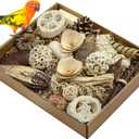Natural Bird Toy Foraging Parrot Shredding Toys Box Conure Chewing Toys for Cockatiel Lovebird Parakeet Budgie Small-Medium Birds (Nature Color)
