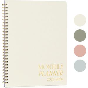 Beautiful 2025-2026 Monthly Planner and Calendar Book - To Do List Notebook That Easily Organizes Your Tasks to Boost Productivity - Runs From January 2025 Until December 2026 (Beige)