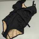 SHAPSHE Women's Tummy Control Swimsuit One Piece Slimming Bathing Suit Cutout Tie Knot Front Bikini Push Up Swimwear (Large, Black)