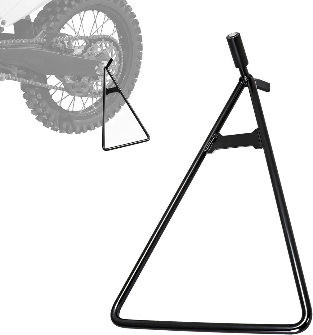 JFG RACING Dirt Bike Triangle Stand,Universal Motorcycle Kickstand Rear Side Wheel Holder for Dirt Pit Bike Supermoto Motocross Enduro-Black