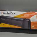 Comfort Zone Baseboard Space Heater with Digital Thermostat, Electric, Dent-Proof End Panels, Overheat Protection, Tip-Over Switch, & Stay-Cool Body, Ideal for Home, Bedroom, & Office, 1,500W, CZ650B (Black)