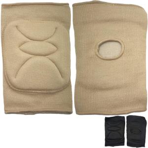 DANCEYOU Dance Knee Pads Thick Soft Sponge Volleyball Knee Brace for Big Kid Teen Adults Workout Knee Protector Football Pole Dance Yoga Tennis Running (Medium, Tan)