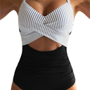 Eomenie Women's One Piece Swimsuits Tummy Control Cutout High Waisted Bathing Suit Wrap Tie Back 1 Piece Swimsuit (Small)