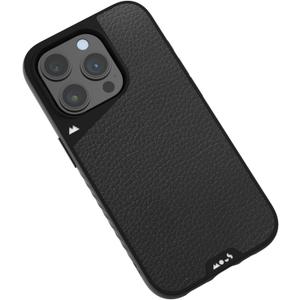Mous for iPhone 15 Pro Max Case MagSafe Compatible - Limitless 5.0 - Black Leather - Protective iPhone 15 Pro Max Case - Shockproof Phone Cover