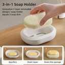 2-Pack Soap Dishes for Bathroom Bar Soap, Plastic Soap Dish with Sponge Drainage Layer, Bar Soap Dish Holder Keeps Soap Dry Easy Cleaning for Bathroom Sink & Shower