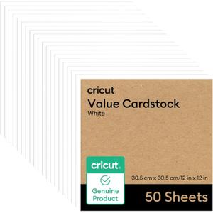 Cricut® Value Cardstock, White - 12 in x 12 in (50 Sheets)