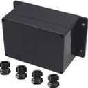 Project Box ABS Black Electrical Boxes IP65 Outdoor Waterproof Box Electronic Junction Box Fixed Ear Power Enclosure with Cable Glands for DIY Project 6.3 x 4.33 x 3.54 inch (160x110x90mm)