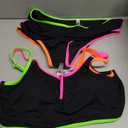 Yonique Women Plus Size High Waisted Bikini - Ribbed Two Piece Swimsuit Tummy Control Bathing Suit V-Wired 2025 Swimwear Colorful Black 16W