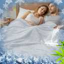 Waterproof Cooling Blanket for Couples 80 x 80 Inch Queen Size Summer Blanket Soft with Rayon Derived from Bamboo Lovers Blankets for Hot Sleepers(Gray)