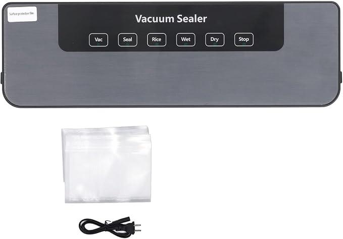 Automatic Vacuum Sealer Machine with 80Kpa Suction and Built in Cutter - Full Automatic Food Sealer with 6 Modes for Storage - Includes 30 Vacuum Sealing Bags for Immediate Use