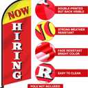 4 Pcs Feather Flag Set Include 2 Now Hiring Sign with Stake, 7 ft Now Hiring Feather Advertising Flag, Banner with Rope for Business Promotion