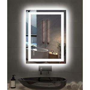 Amorho LED Mirror for Bathroom, 24"X32" with Front and Backlight, Stepless Dimmable Wall Mirrors with Anti-Fog, Shatter-Proof, Memory, 3 Colors, Double LED Vanity Mirror(Horizontal/Vertical) 