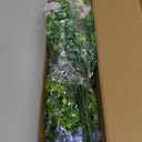 Artificial Spring Flowers Outdoors UV Resistant Plastic Flowers Outdoors Faux Flowers Fake Plants Outside for Garden Porch Planters Silk Flowers Daisy Decor, 6 Bundles (Mix White Blue Purple)