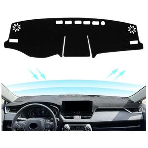 Toyota Rav4 Accessories 2025 2024 2023 2022 2021 2020 2019 Dashboard Cover Dash Cover Mat Custom Fit Center Console Cover Sunshield Protector RAV 4 Pad（Black Trim）