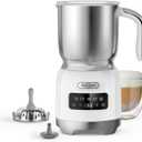 Hazel Quinn Milk Frother and Steamer, Variable Temp and Thickness, Detachable for Dishwasher Safe, 400ml / 13.5oz Milk Warm for Hot & Cold Latte, Cappuccino Hot Chocolate - Pearl White