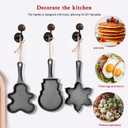DVK Cast Iron Frying Pan with Various Shapes for Christmas Cookies Cutters Small Skillet for Heart/Snowman (3PCS)